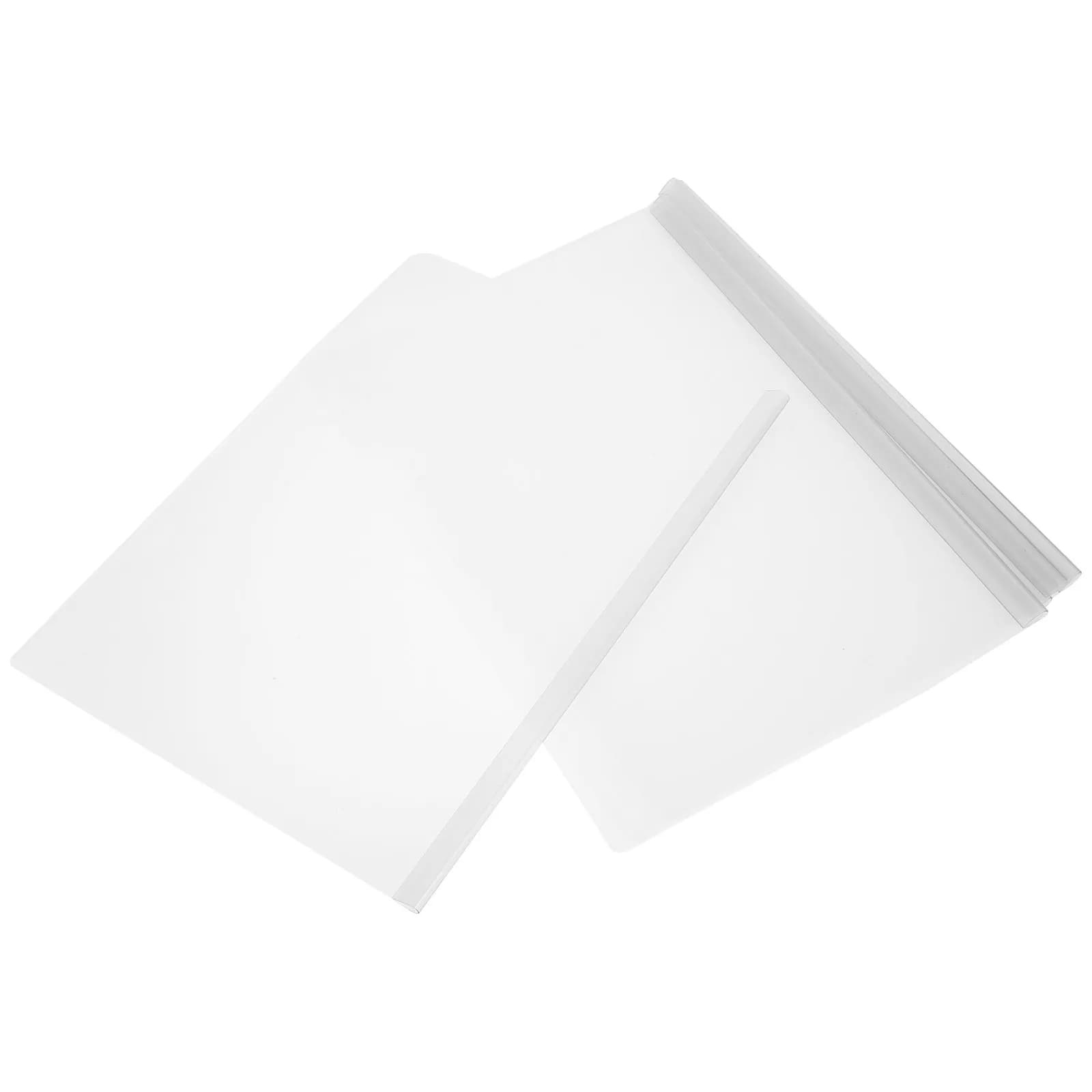 10Pcs Clear Sliding Bar Report Covers Plastic Document Folders A4 File Lever Clips Resume Organizer Project Presentation Binder