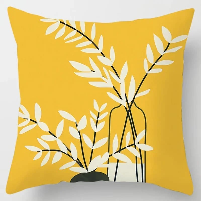 Fodera per cuscino moderna e semplice con fiori gialli, per divano, cuscino lombare, decorazione per la casa, fodera per cuscino da divano