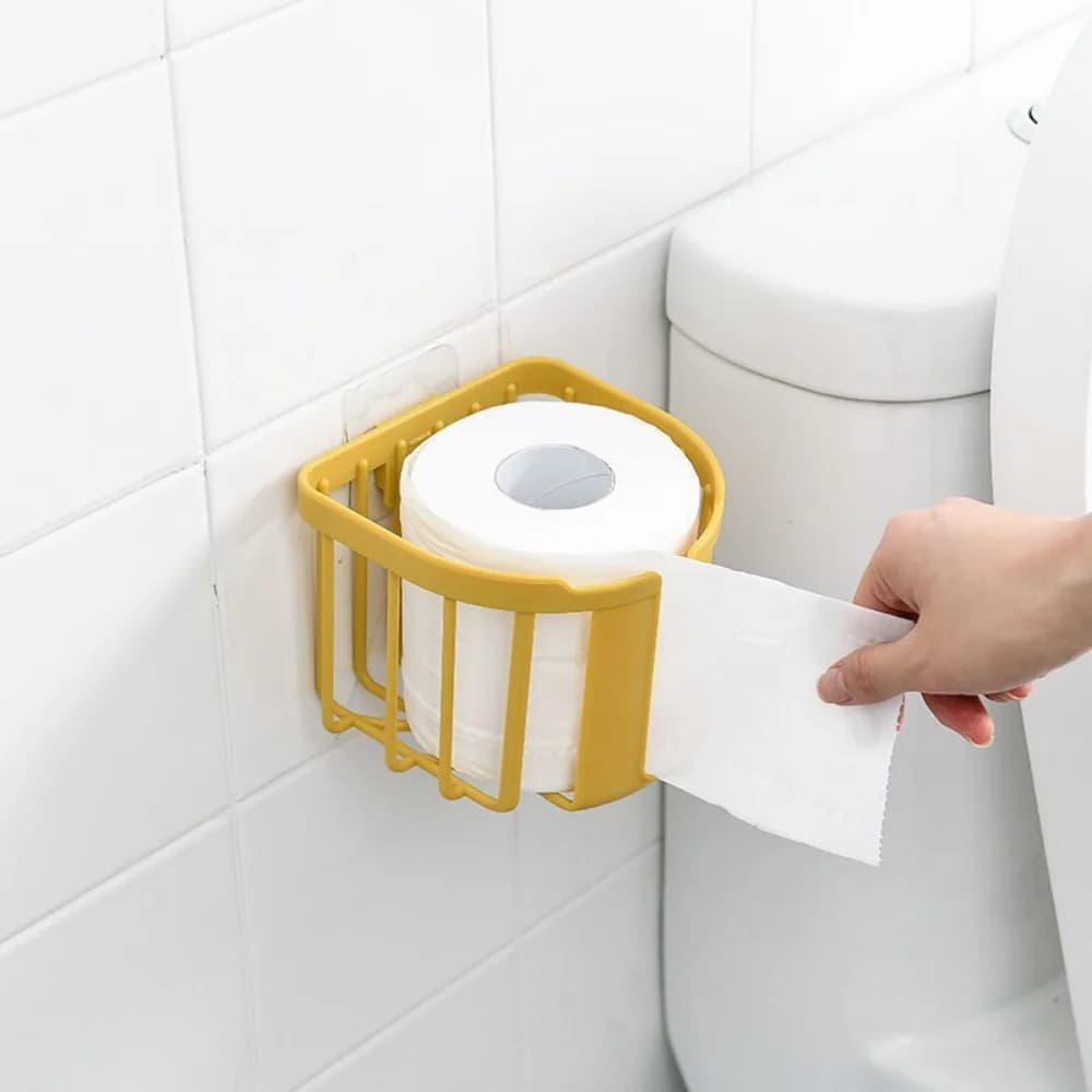 2023 Plastica senza punzonatura per WC Cestino per fazzoletti adesivo rotondo Scatola portaoggetti per carta Porta carta in rotolo
