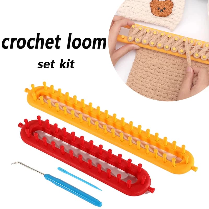 Rectangle DIY Knitting Loom Scarf Sweater Hat Shawl Stitching Knit Handmade Weaving Lazy Braiding Tool Crochet Loom Set Kit