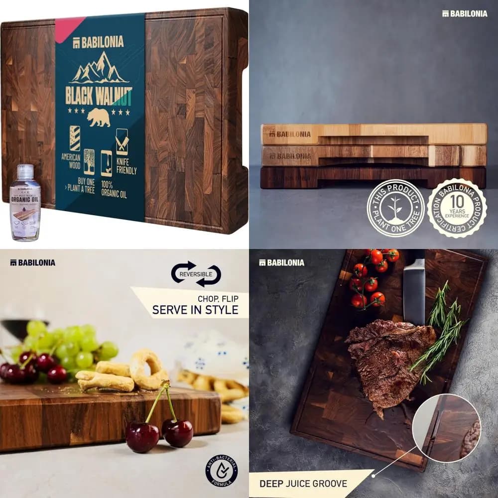 1.7 inch thick premium veins wood cutting board - Professional durable butcher block