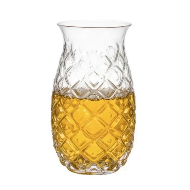 A72P 3Pcs Pineapple Cocktail Glasses Embossed Juice Glasses For Cocktails And Drinks