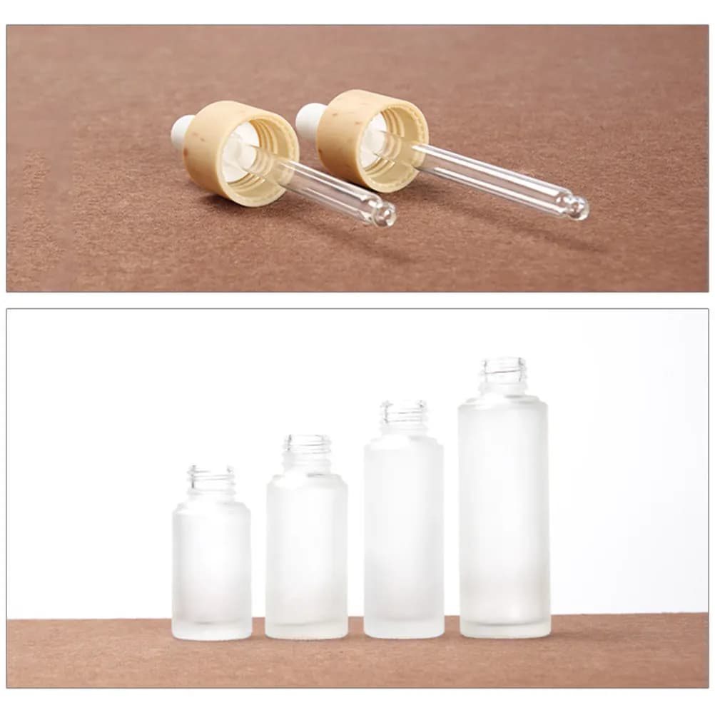 3Pcs Dropper Essential Oil Bottles Premium Refillable Transparent Subpackaging Travel Accessories Frosted Glass Storage Empty