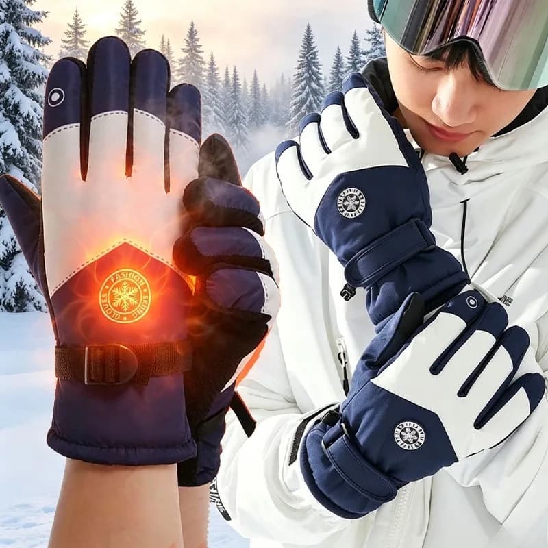 Winter Ski Gloves for Women Men Snowboard Mittens Touchscreen Gloves Outdoors Motor Cycling Waterproof Plush Thermal Snow Glove