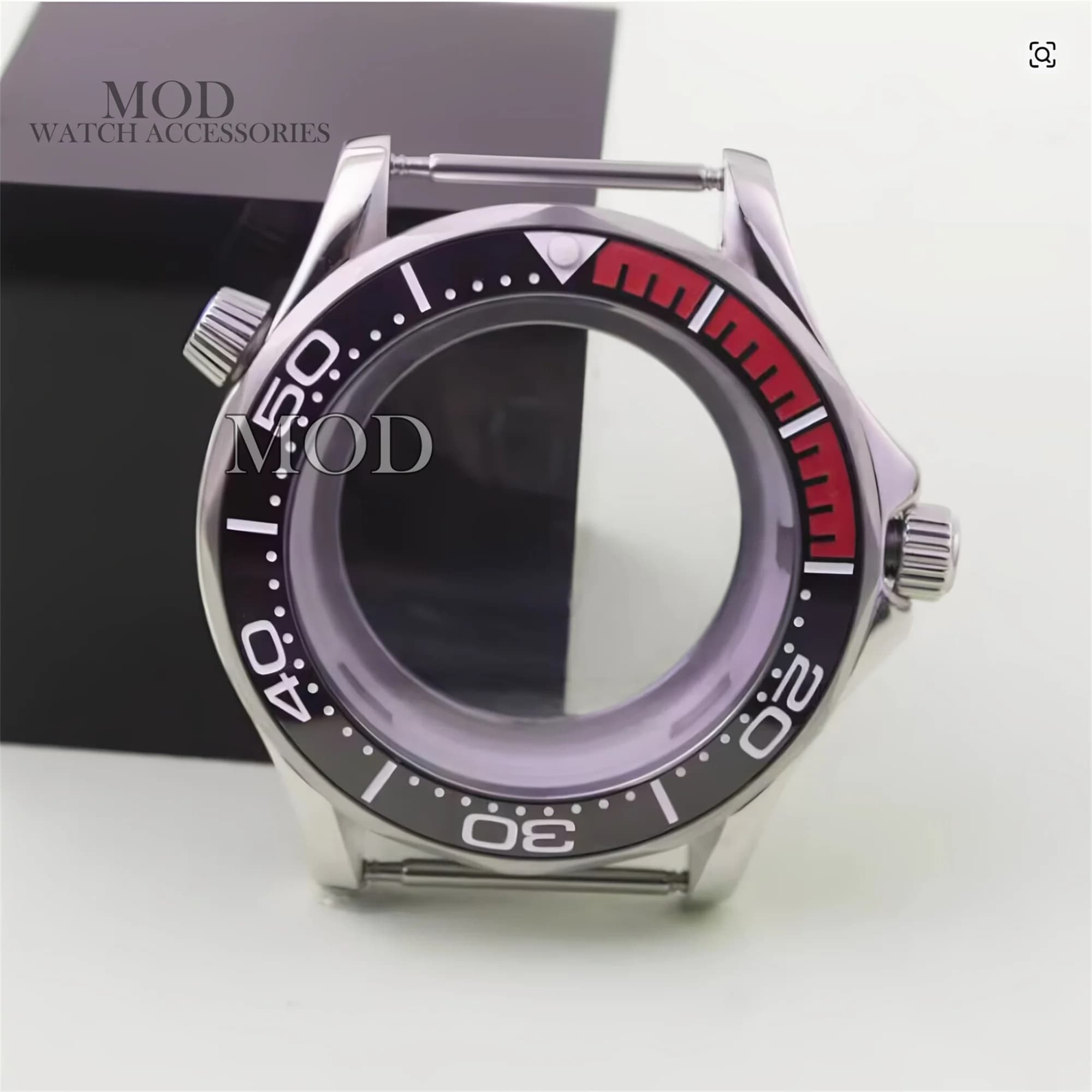 for Seamaster 300 Case PVD Gold Stainless Steel NH35 Case Sapphire Crystal 41mm Mens Watchcase fit NH35 NH36 Mechanical Movement