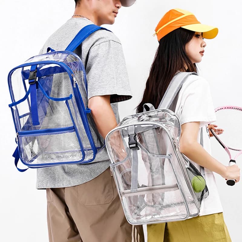 Transparent PVC Sports Backpack Tennis Rack Bag Gym Shoulder Bags Fitness Backpacks Clear Badminton Fitness Backpack