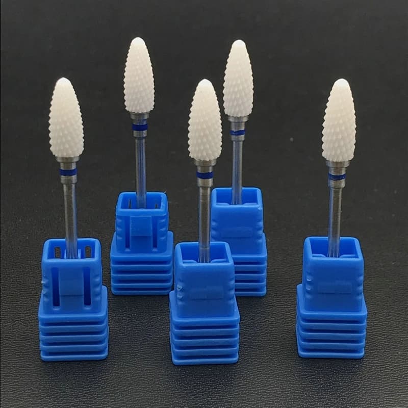 Frese in ceramica con zirconio a forma di proiettile da laboratorio dentale da 5 pezzi per lucidatrice per micromotori