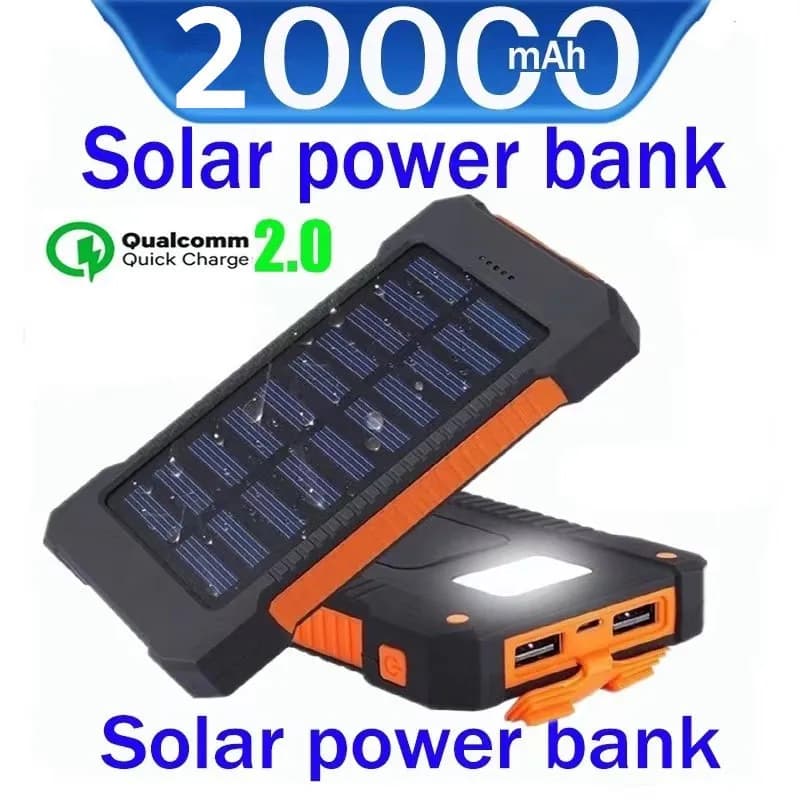 Nuovo Solar Power Bank 200000 mAh Bussola creativa per esterni Caricatore portatile impermeabile per telefono cellulare Power Bank solare