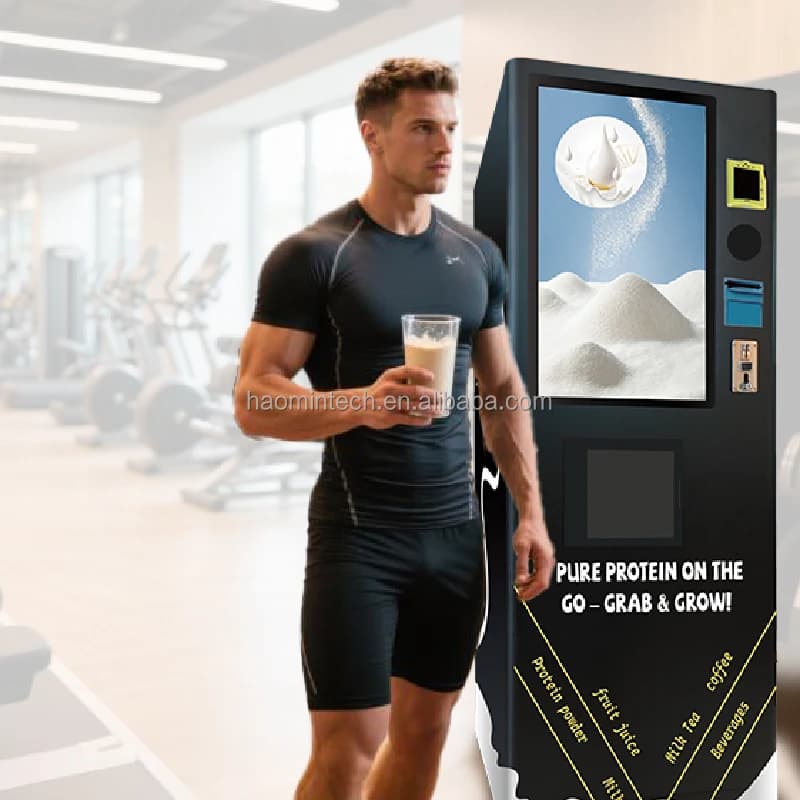 Powder Whey Dispenser Shaker Juice Shakes Fully Touchscreen Gym Water Orange Maker Smart Protein Shake Vending Machine