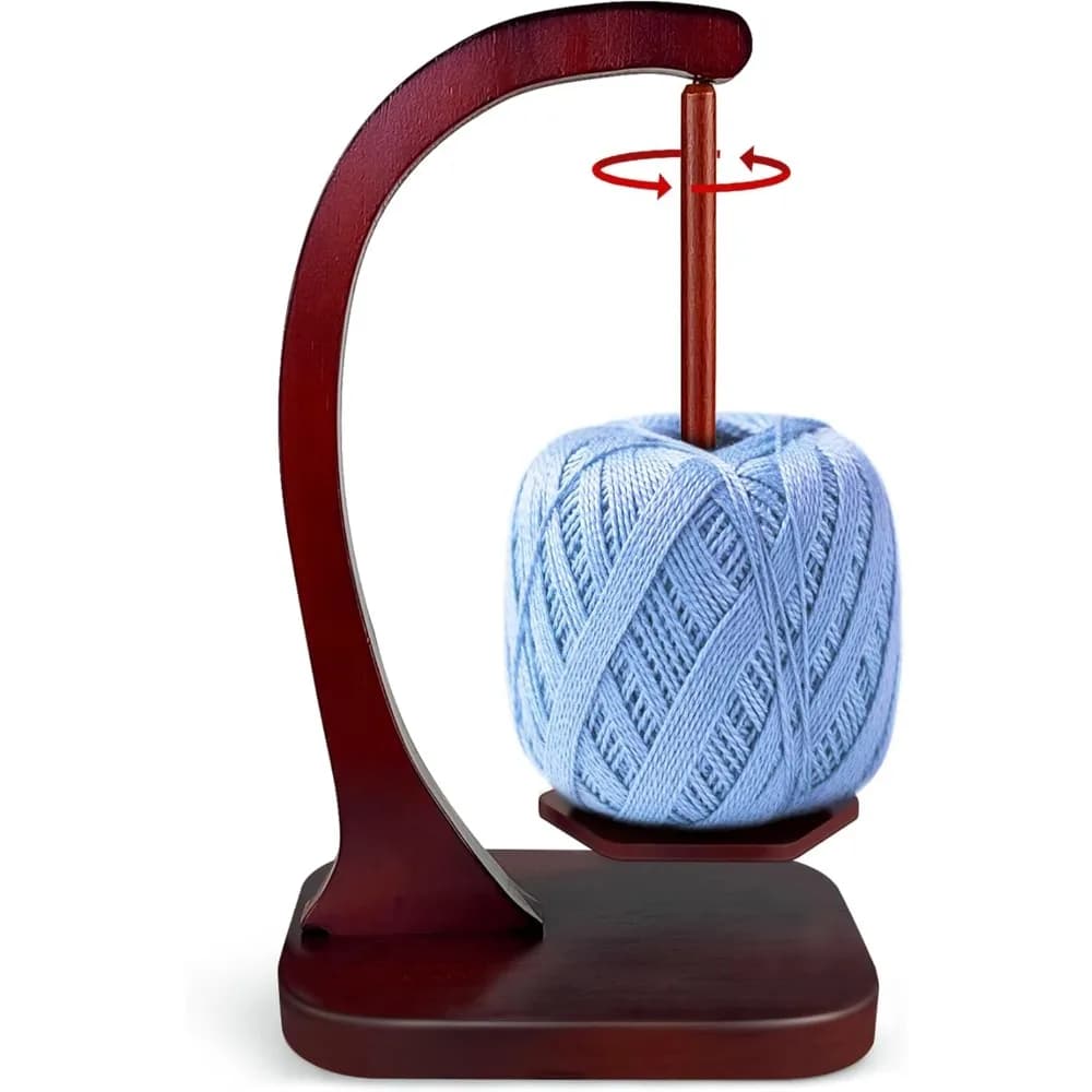 Porta filato per uncinetto e lavorare a maglia Spinner per filati in legno con meccanismo rotante magnetico e cuscinetti antiscivolo Regalo all'uncinetto