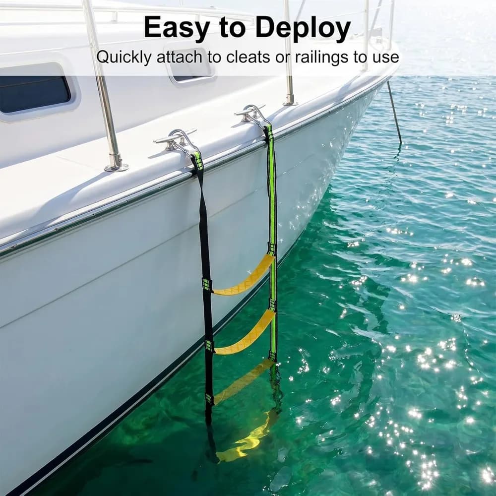 Marine rope ladder Auxiliary boarding rope ladder 3/4/5 Reusable portable nylon marine ladder