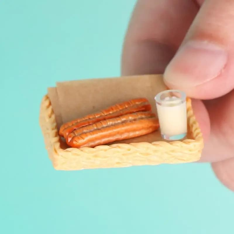 Set di 5 Accessori per Cucina in Miniatura per Casa delle Bambole, Ornamenti con Latte di Soia e Bastoncini Fritti, Gioco di Ruolo
