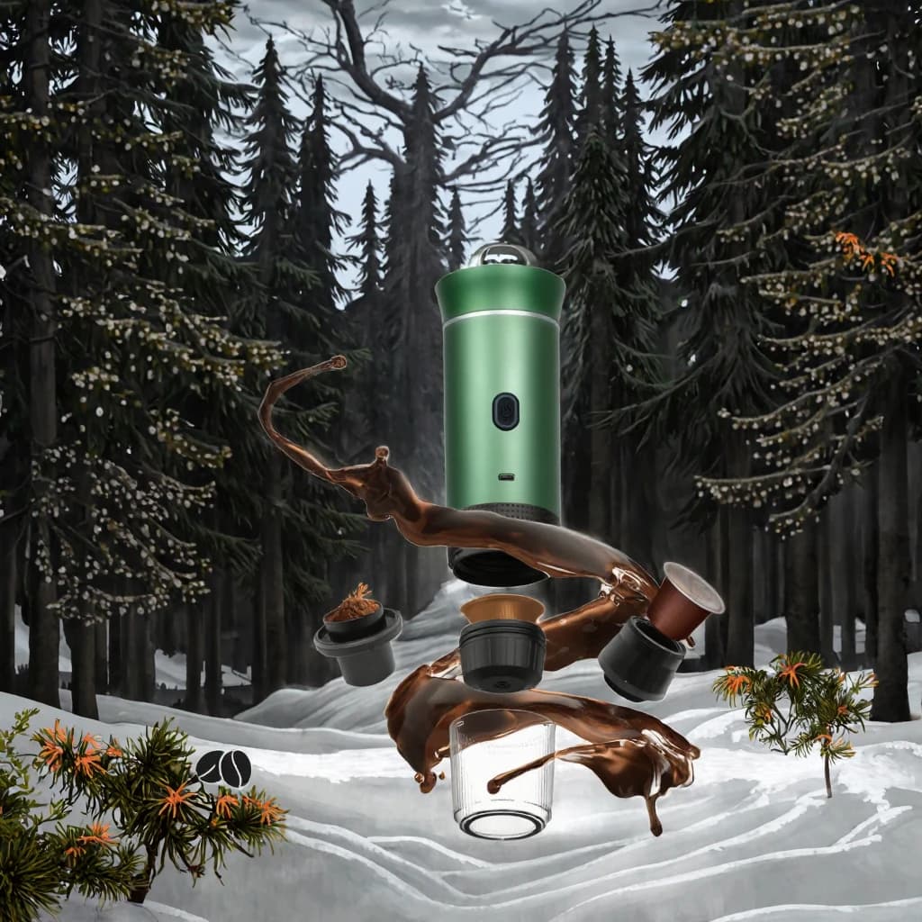Macchina per Espresso Portatile a Capsule con Estrazione ad Acqua Calda e Fredda
