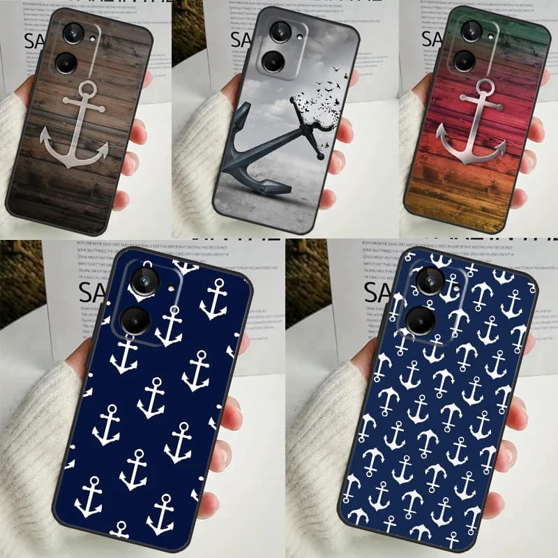 Anchor Boat Case per Realme 9 10 11 12 Pro Plus GT5 GT Neo5 C21Y C25s C30 C31 C33 C35 C51 C53 C55 C67