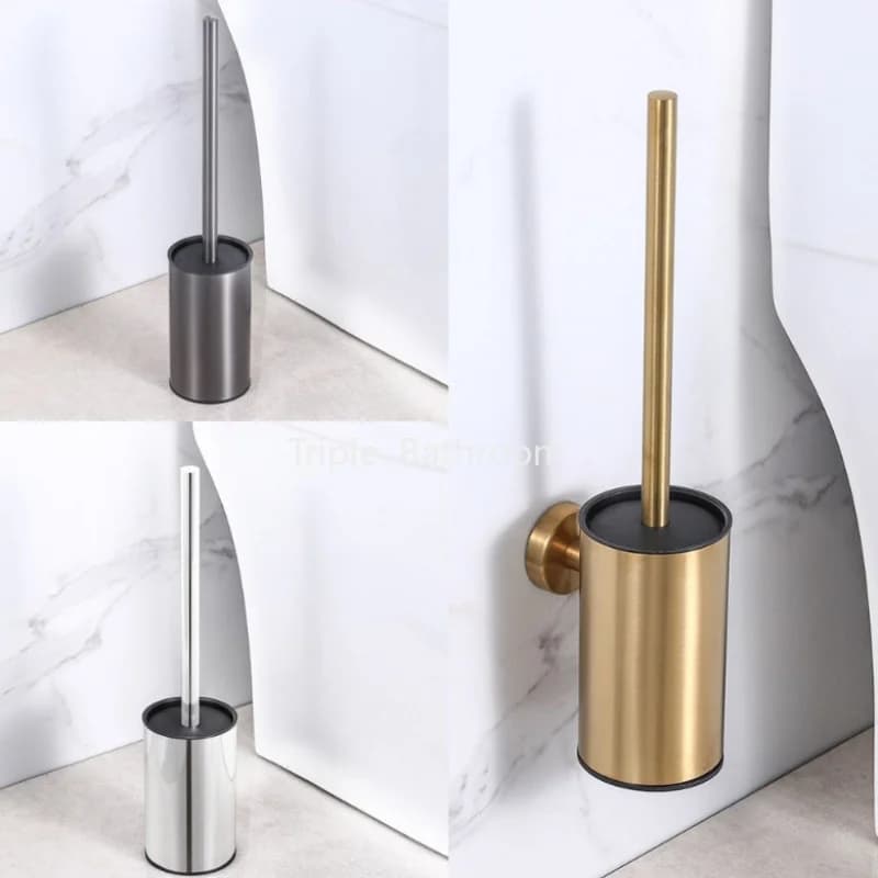 Toilet Brush Set for Bathroom Stainless Steel Toilet Brush Set Including Toilet Brush Base Bathroom Accessories Cleaning Supplie