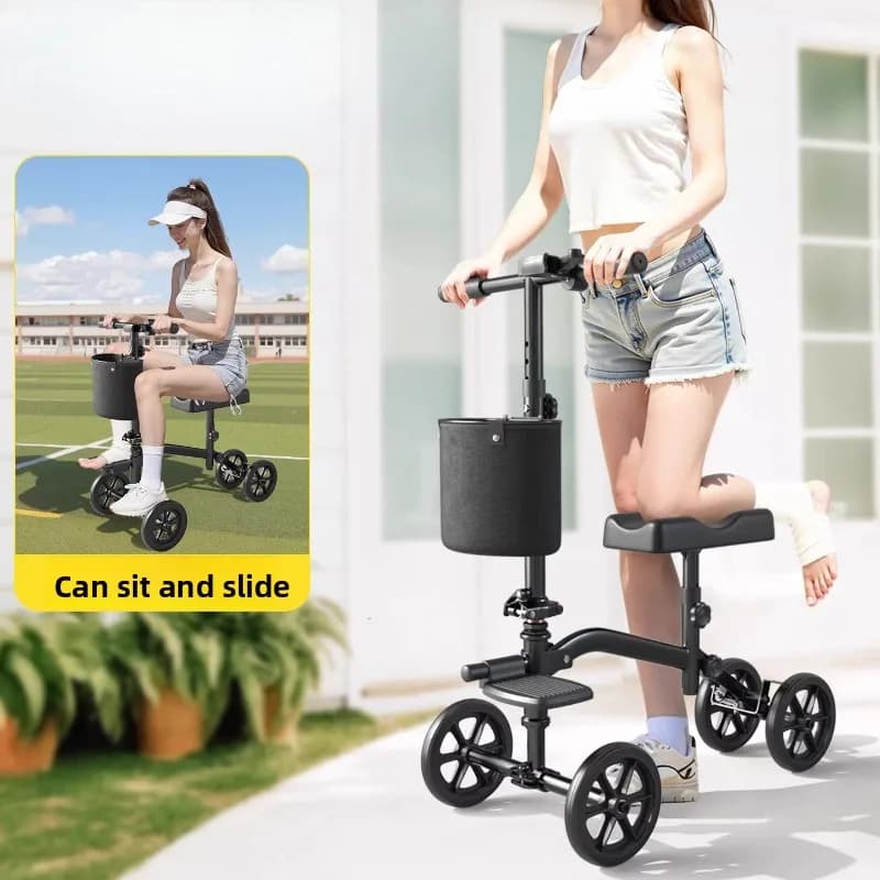 Scooter per la riabilitazione di infortuni alla caviglia e al piede, ausilio per la guida e la deambulazione, supporto per camminata robusto per gamba singola o piede rotto