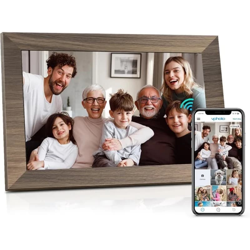 Cornice digitale intelligente da 10,1 pollici Touch screen IPS Cornice per foto cloud da 16 GB Ruota automatica App montabile a parete remota
