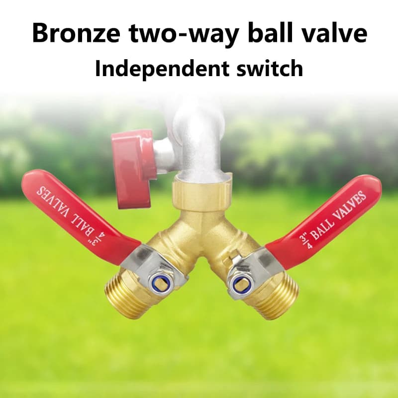 3/4 In Threaded Y-Shaped Two-Way Valve With Independent Handle For Bidirectional Diverter Suitable For Garden Hoses And Faucets