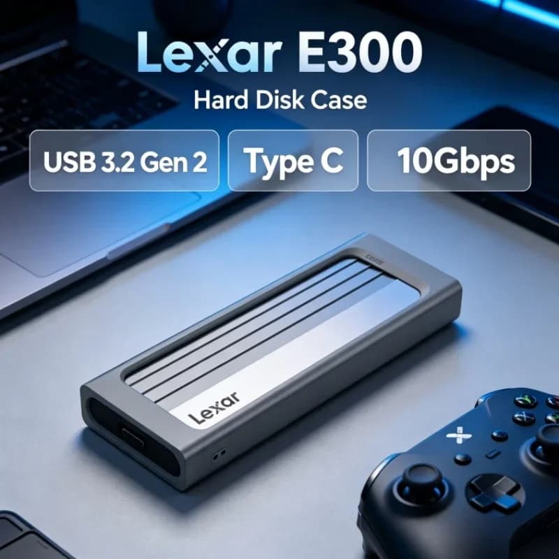 Lexar E300 2230/2242/2260/2280 NVMe M.2 SSD Enclosure USB 3.2 Gen 2 Type C Mobile External Hard Disk Case