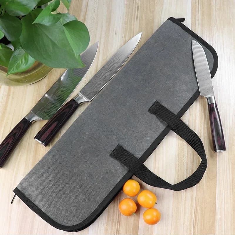 Chef's Knives Bag Kitchen Roll Chef Knives Bag Durable Tarpaulin Kitchen Roll Bag Portable and Durable Camping