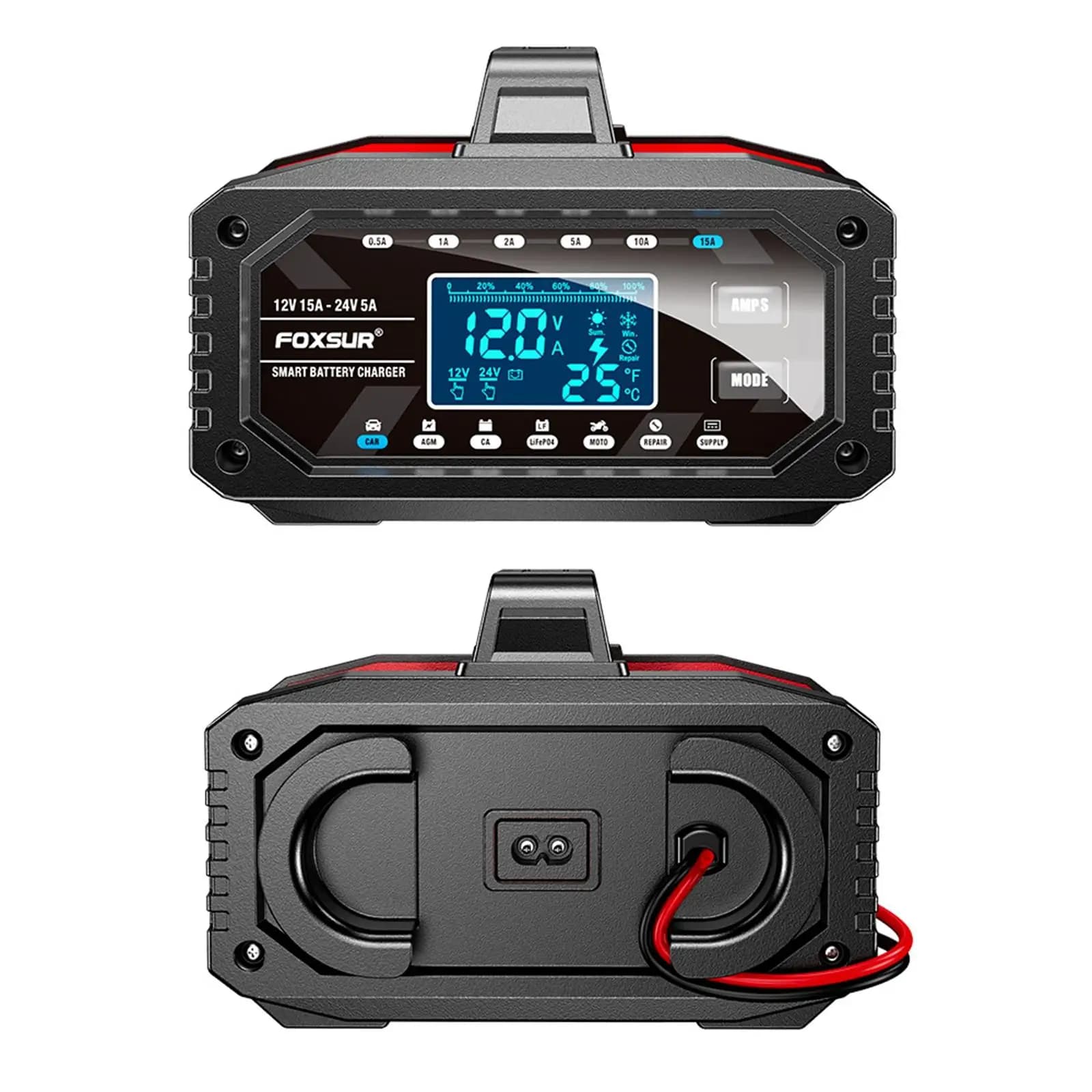 Caricabatterie per Auto ad Alte Prestazioni, Ricarica Rapida, Avviatore d'Emergenza Intelligente per Auto e Moto 12V 24V