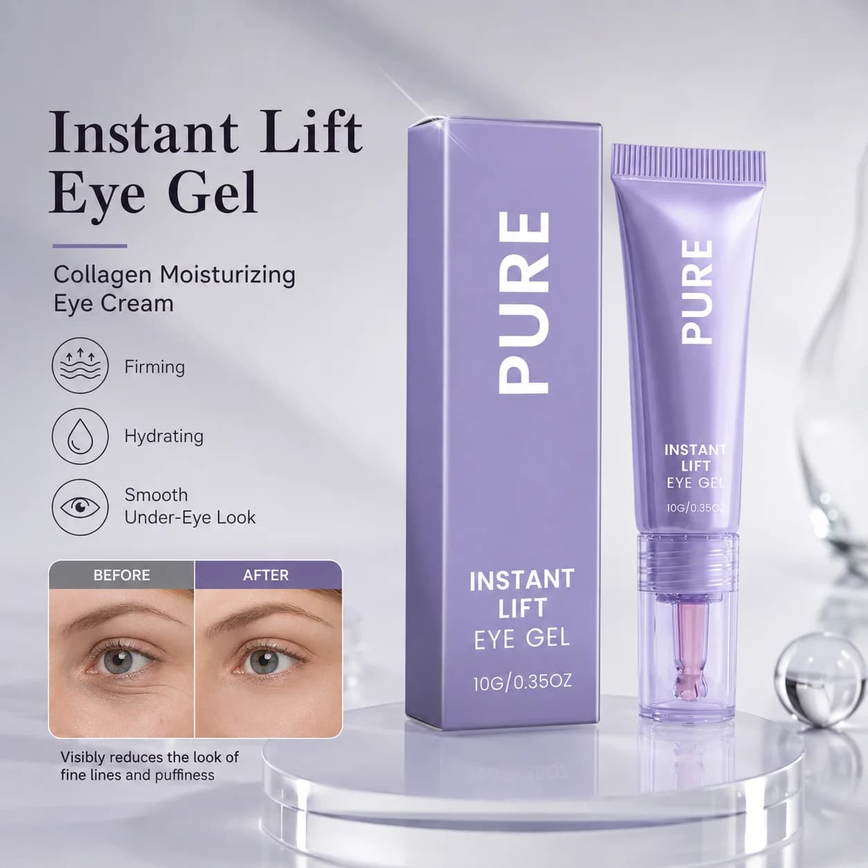 Anti Aging Collagen Eye Cream Hydrating Firming Brightening Wrinkle Repair Eye Bag Moisturizing Daily Eye Skin Beauty Product