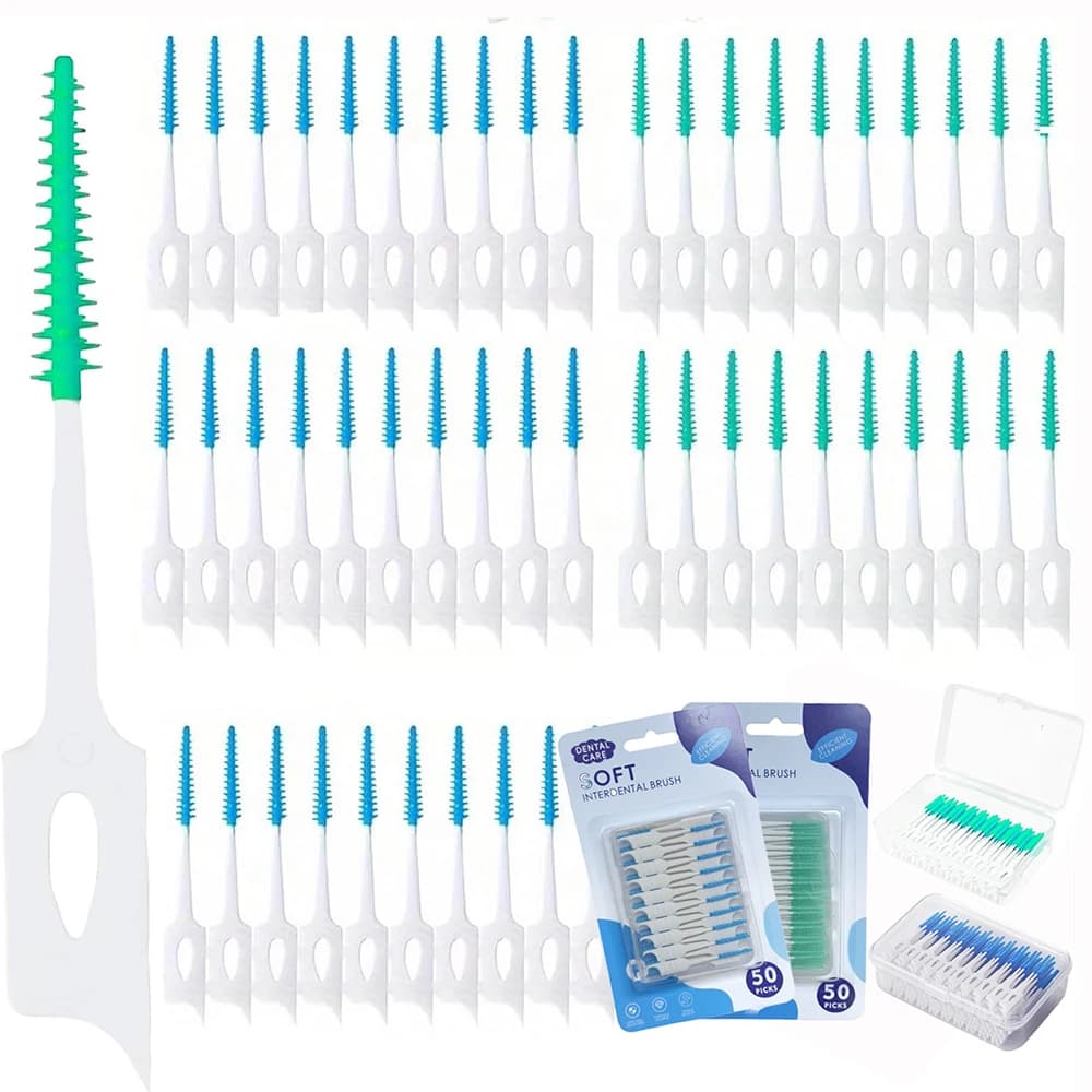40~150PCS Silicone Interdental Brush Disposable Dental Floss Picks Cleaning Between Teeth Soft Hilo Dental Brace Brush Toothpick