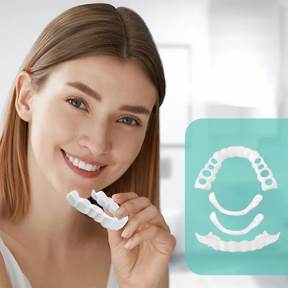 Nuova Copertura per Denti Finti Effetto Sbiancante, Faccette in Silicone a Scatto per Sorriso, Strumento Cosmetico per Bellezza Superiore H2931
