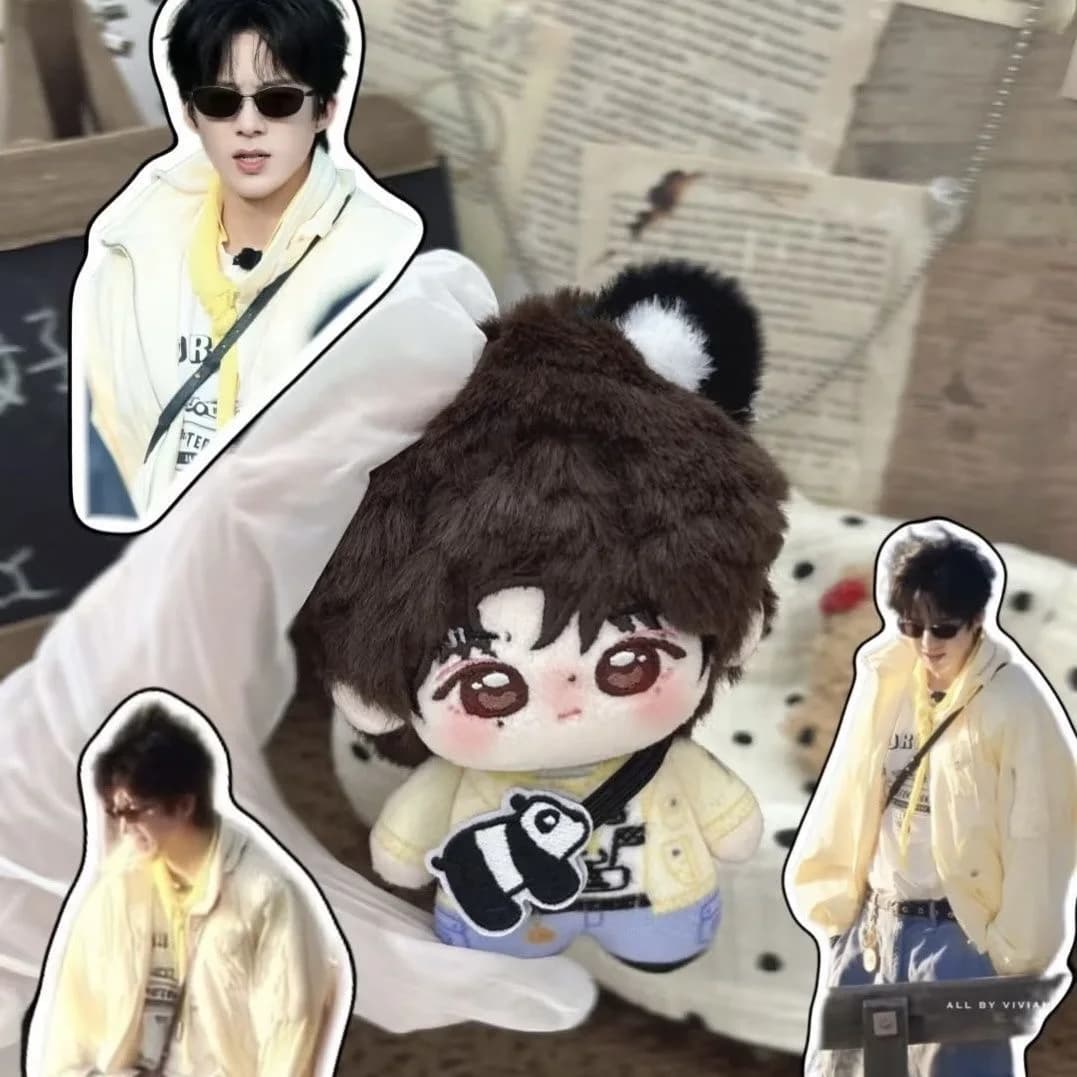 Bambola di cotone da 10 cm di Liu Yuning per cosplay, a forma di stella marina, colore giallo latte, con ciondolo a stella, regalo di compleanno