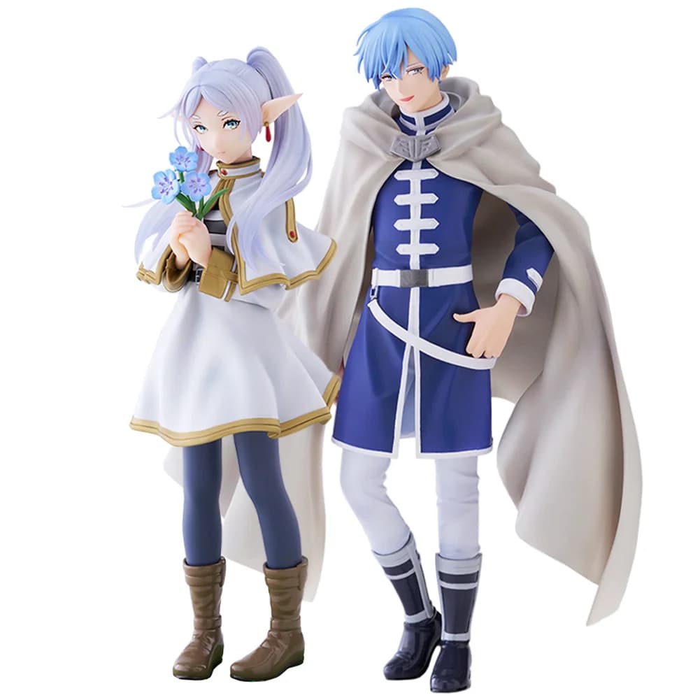 Frieren: Statuetta Anime Himmel in Piedi con Bouquet, Action Figure Luminasta, Modellino da Collezione, Regalo per Bambini, 2 Pezzi, 15cm