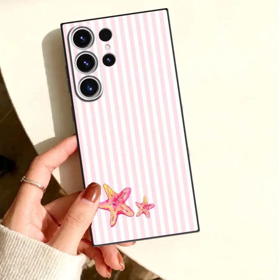 Case for Samsung Galaxy S26 Ultra S24 Plus S23 S25+ S25 FE S21 S22 S26+ S20 Note 20 S10 Phone Cover Starfish Stripes
