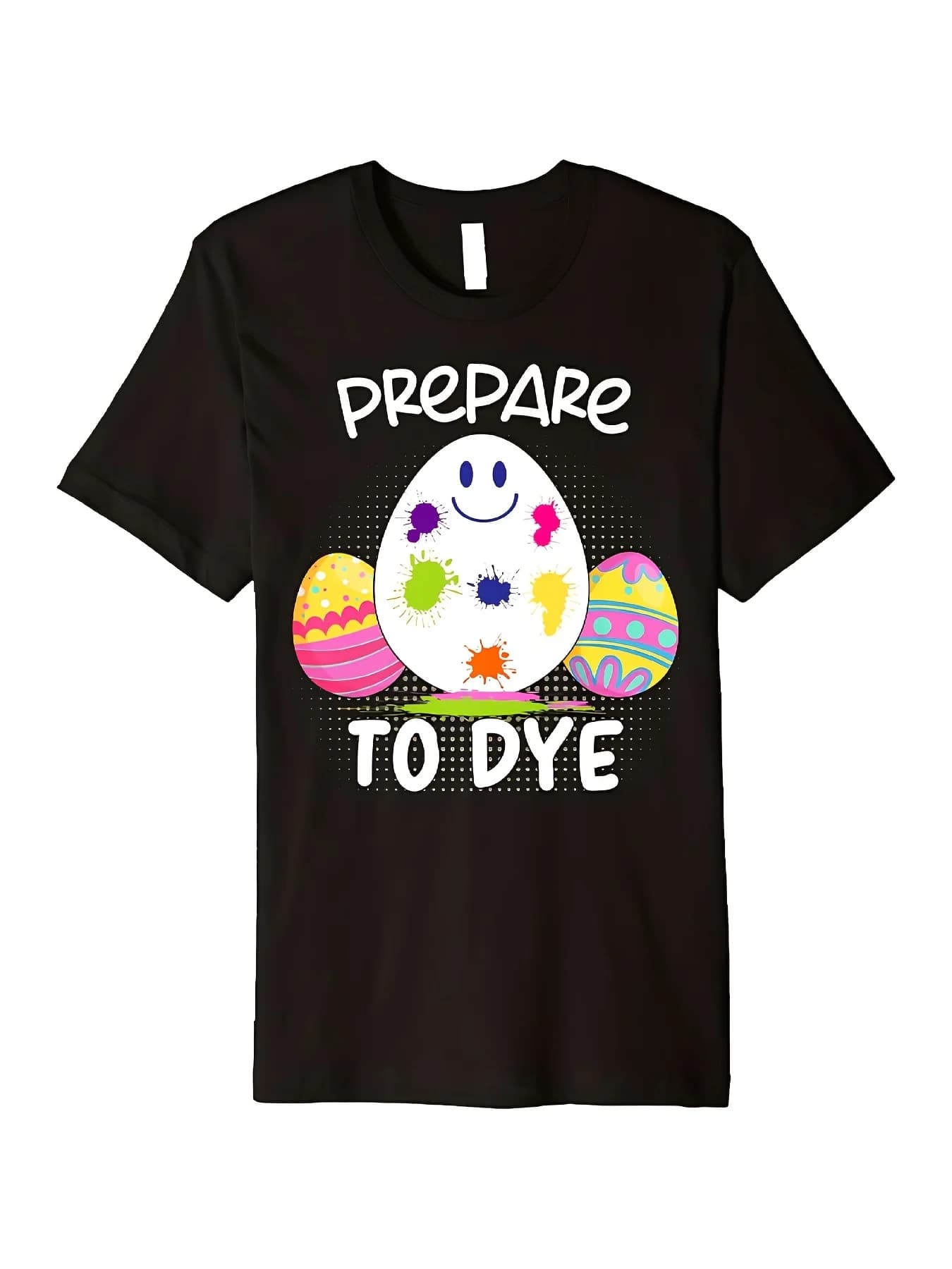 Graphic t-shirt with Easter egg hunt design. Crew neck t-shirt in pure cotton. Random top with wide cut for all seasons. Design Printed Funny
