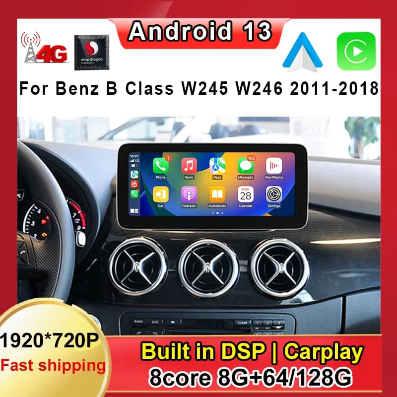 12.3 pollici Android 13 8Core 8 + 128G Per Mercedes Benz Classe B W246 B200 B180 B220 B260 2013-2019 Lettore Video per Auto di Navigazione