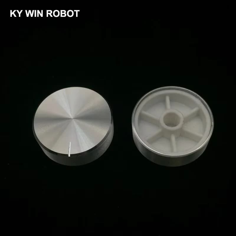 1 pz 30x10mm 6mm Foro Albero Manopola Del Potenziometro In Lega di Alluminio Bianco IC componenti Elettronici per Arduino FAI DA TE