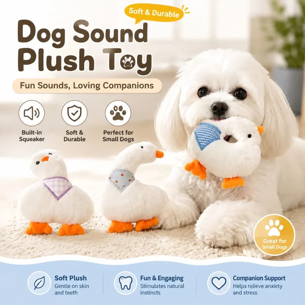 Squeaky Plush Dog Toy with Built-in Squeaker Soft Durable Interactive Chew for Small Breed Puppies Teething Pet Supplies