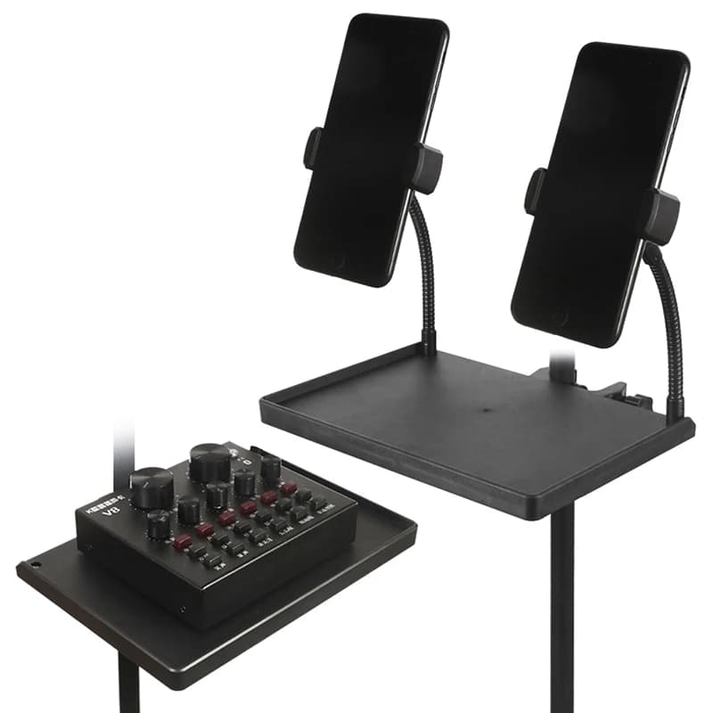 1 set supporto per microfono vassoio per scheda audio vassoio per rack in plastica live staffa per treppiede accessori forniture per trasmissione in studio