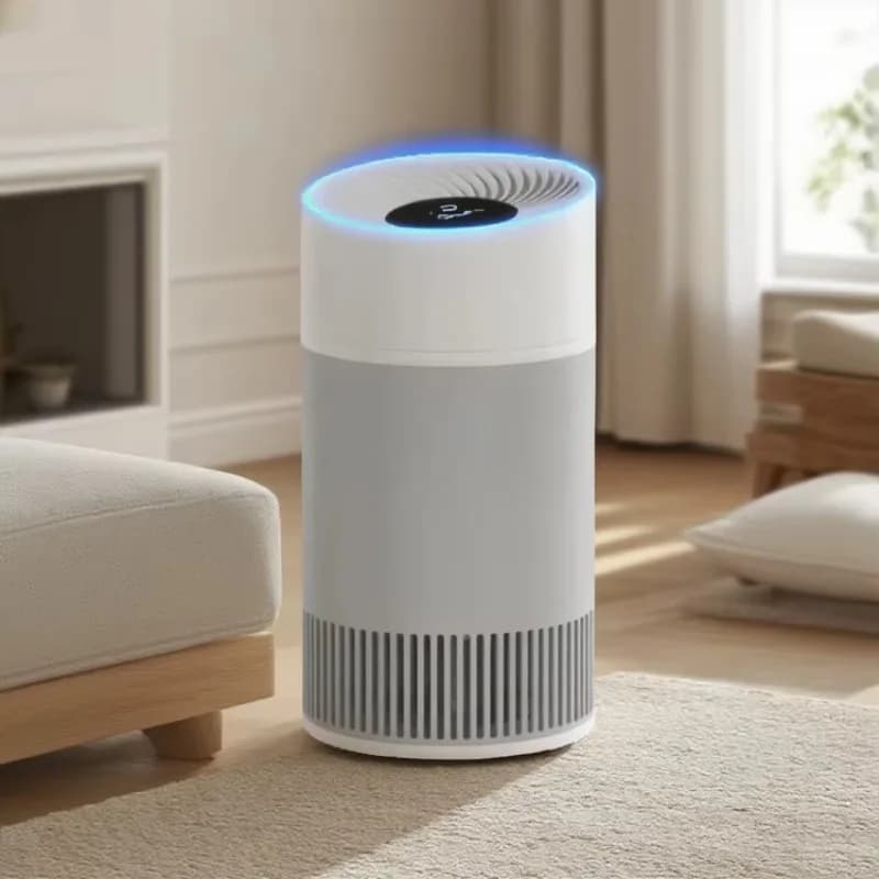 Purificatore d'Aria Portatile con Filtri Multipli H13 a Carboni Attivi 3-in-1, Depuratore d'Aria Elettrico da Tavolo HEPA per Casa, Hotel, Ufficio
