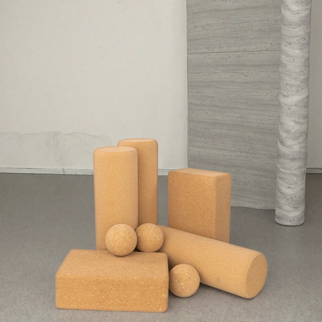 Rullo per bastone da massaggio con colonna per yoga fitness in sughero naturale solido per la terapia della schiena con asta in schiuma per gambe sottili professionali