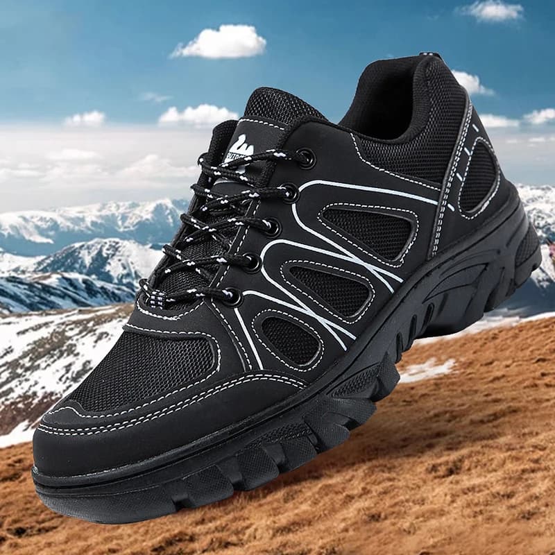 Men Large Size Lace-up Breathable Hiking Work Boots Spring Fall 2026, Non-slip Durable All-match Outdoor Casual Sports Sneakers