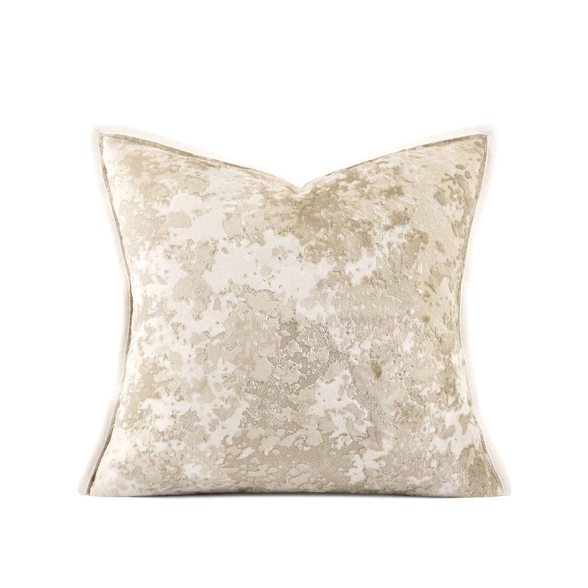 Modern Minimalist Luxury Sample Room Pillowcase Soft Flocking Pillow Cover for Homestay High End Square Velvet Pillowcase