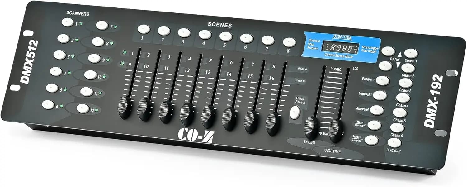 Controller Professionale DMX 512 per Illuminazione Scenica, DJ, Discoteche, Locali Notturni e Teste Mobili