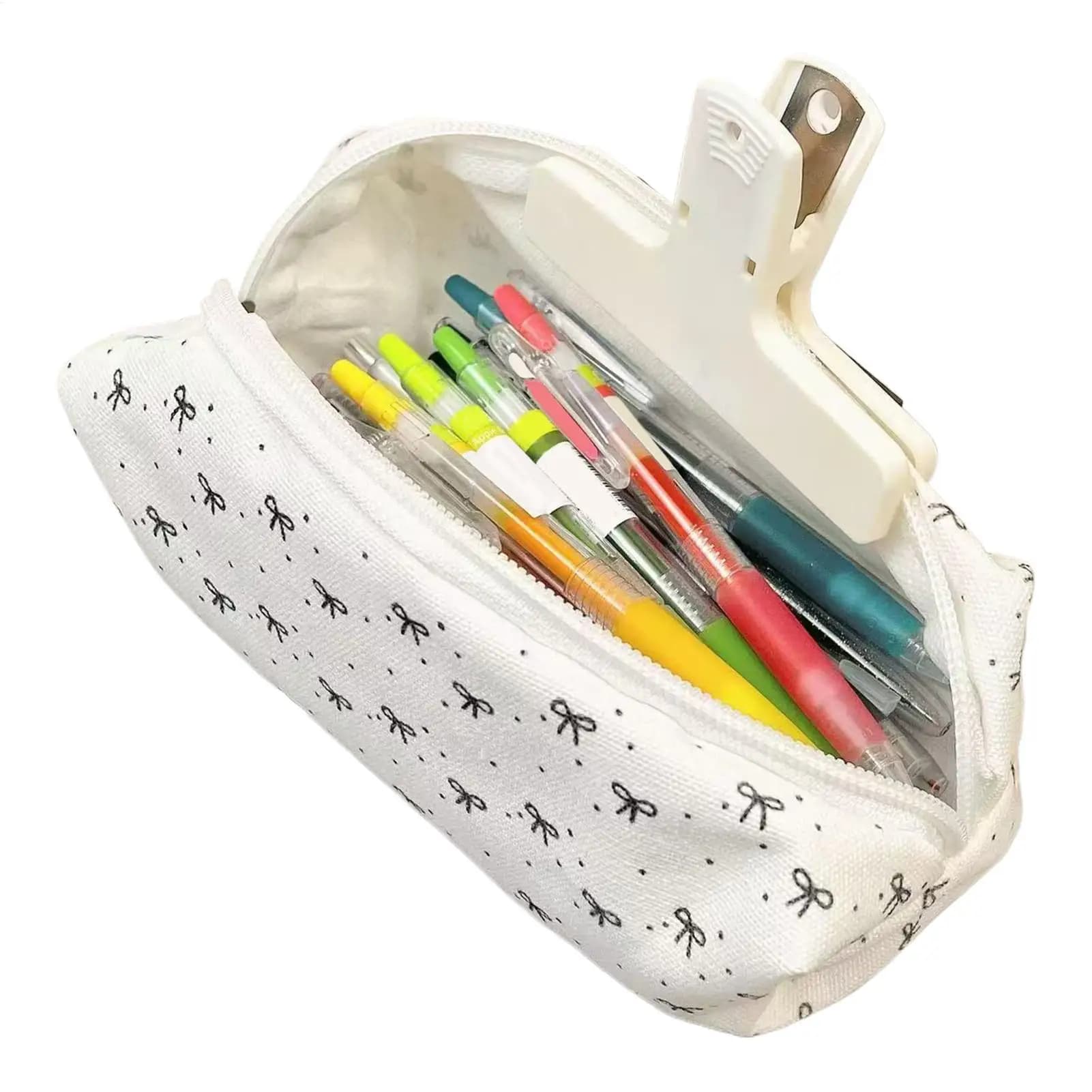 Pencil Case Set Large Capacity Canvas Zipper Pen Pouch for Students School Office Travel Makeup Storage