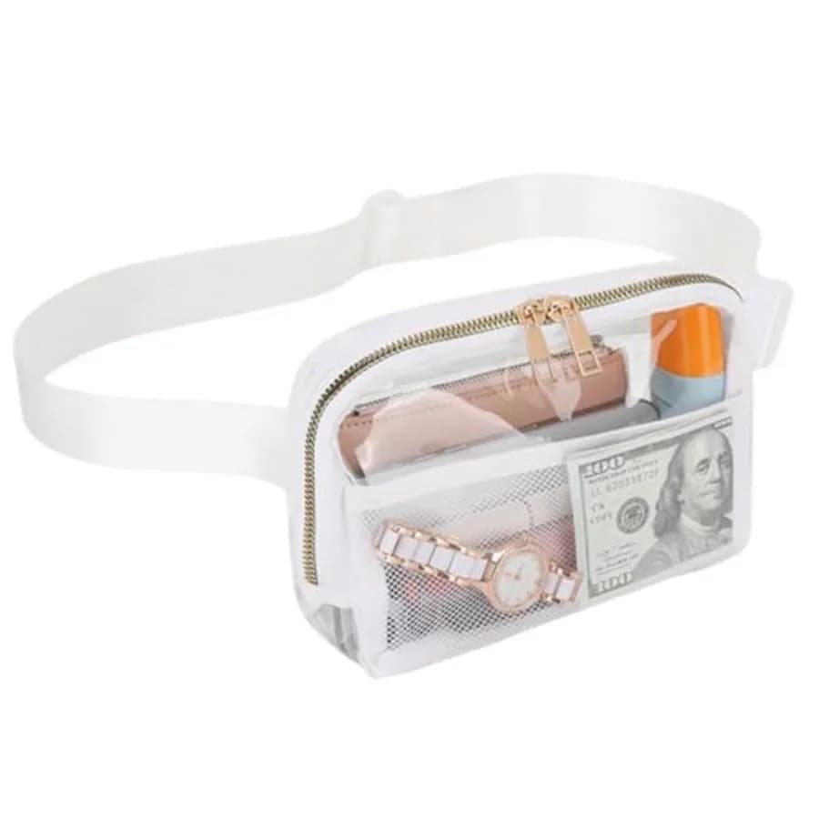 Marsupio Trasparente Approvato per Stadi, Borsa a Tracolla per Donne, Resistente all'Acqua in TPU, Cinturino Regolabile, per Concerti, Viaggi