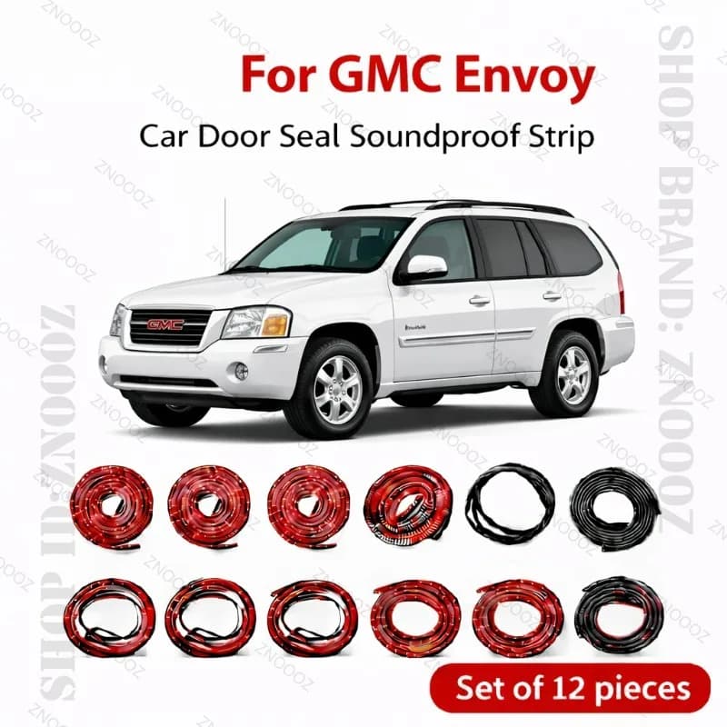 Set di 12 Guarnizioni per Portiere Auto GMC Envoy, Striscia in Gomma a Doppio Strato Insonorizzante, Antipolvere e Impermeabile