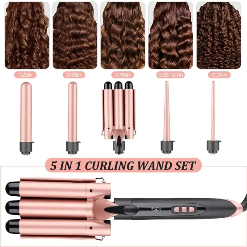 New 5-in-1 professional curling iron 3 buckets hair straightener automatic curling iron