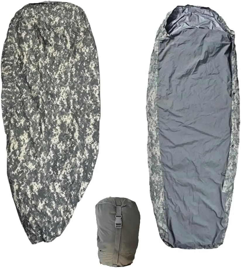 Waterproof camouflage cover for sleeping bags, windproof and washing machine, 80" x 30"
