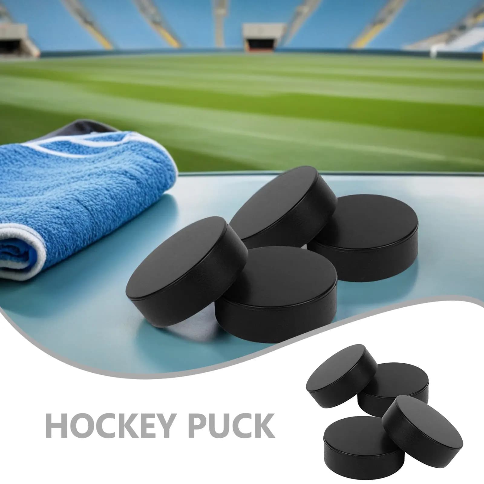 Set di 4 Dischi da Hockey su Ghiaccio in PU, Accessori per Allenamento e Competizione di Pattinaggio a Rotelle
