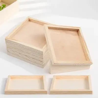 Set di 6 Vassoi in Legno Esagonali per Puzzle, Tavole in Legno Naturale per Conservazione e Organizzazione