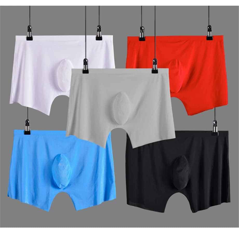 men underwear Boxer shorts Ice silk Seamless u convex design very soft sexy kilot male men's underpants cueca boxer homme