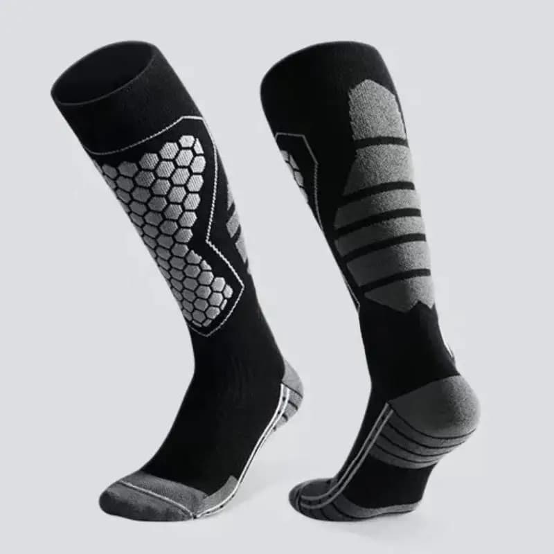 1pair Thermal Winter Cotton Men Women Ski Socks High Elastic Sports Socks Snowboarding Cycling Adult Skiing Thicker Leg Warm